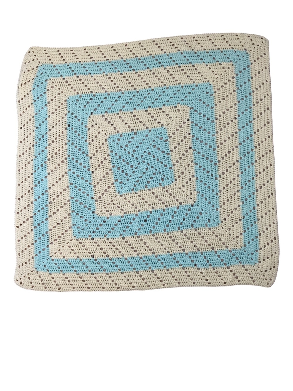 Handmade Light Yellow and Green Crochet Throw Blanket